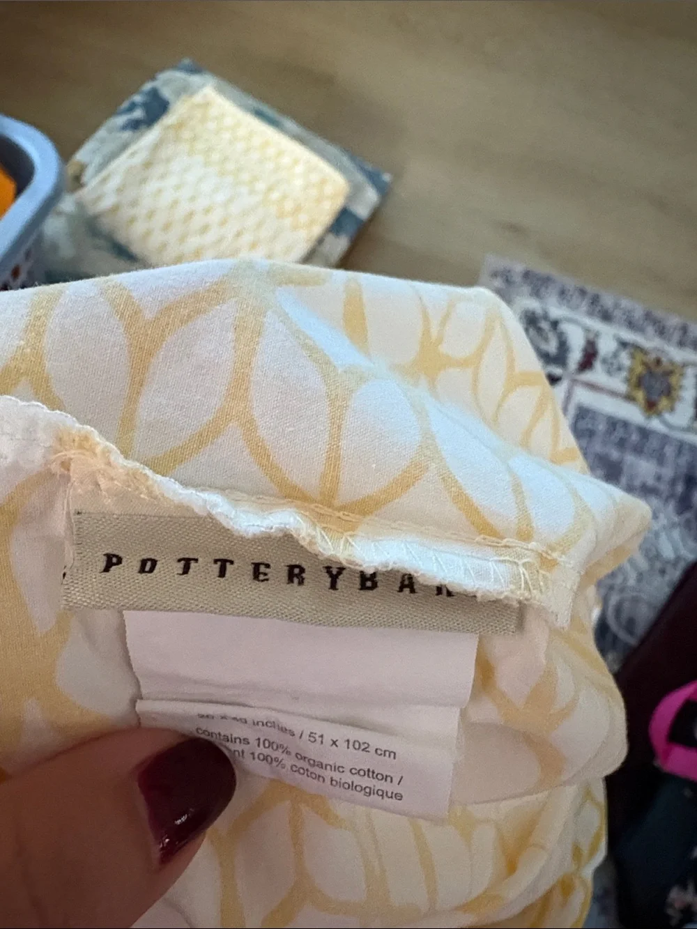 🐸 Pottery Barn yellow white trellis geo lace KING PILLOWCASES